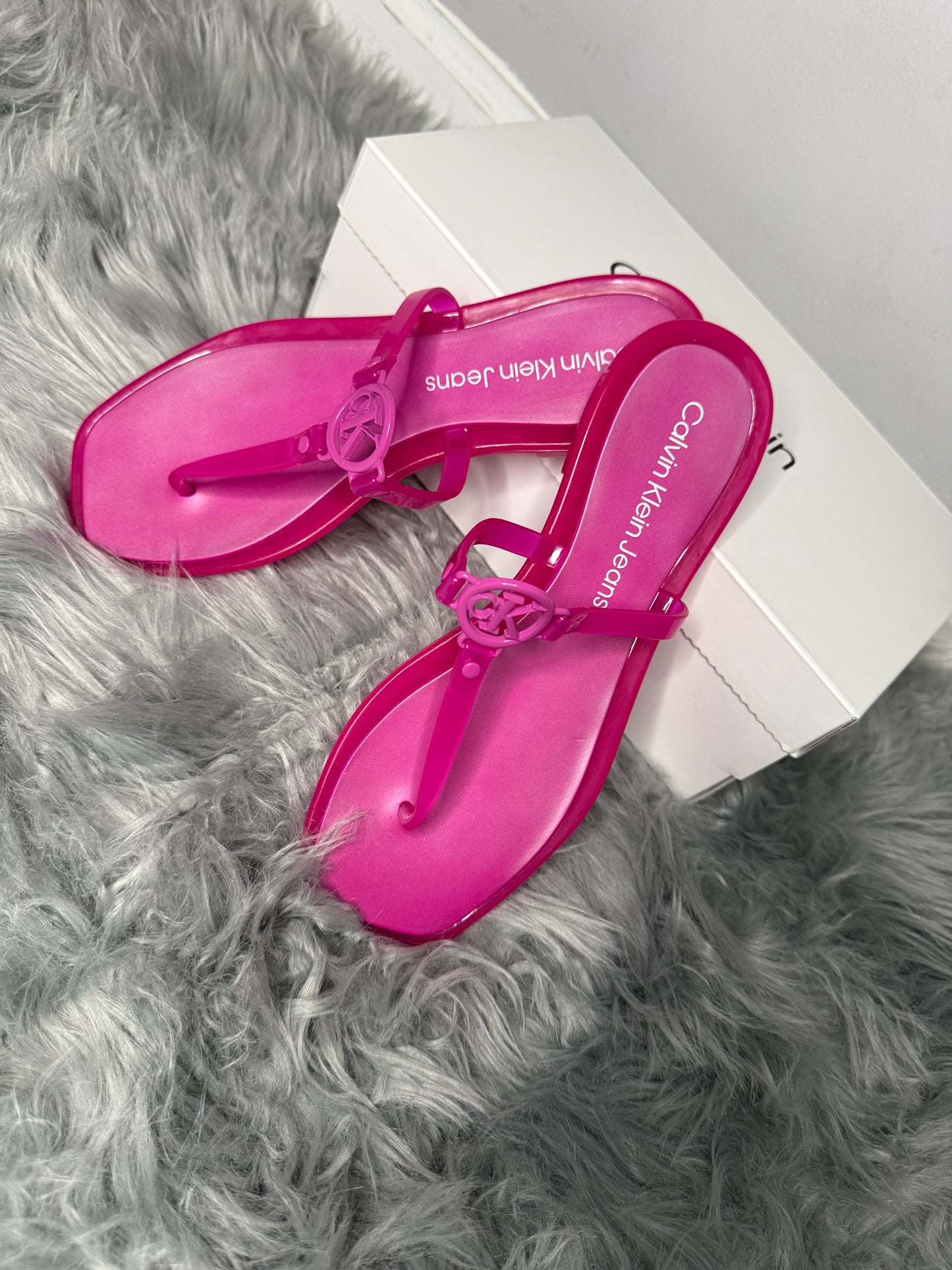 Pink Calvin Klein Flat Sandals
