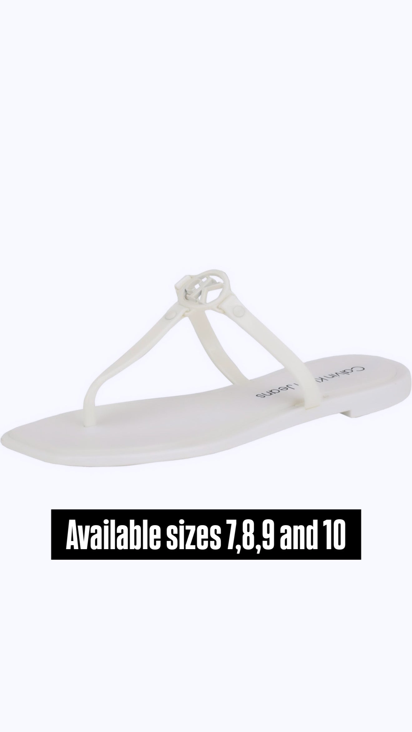 White Calvin Klein Flat Sandals