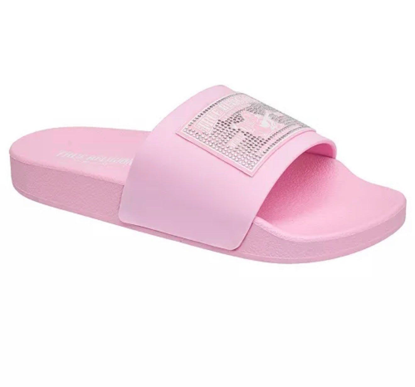 Pink True Religion Slides