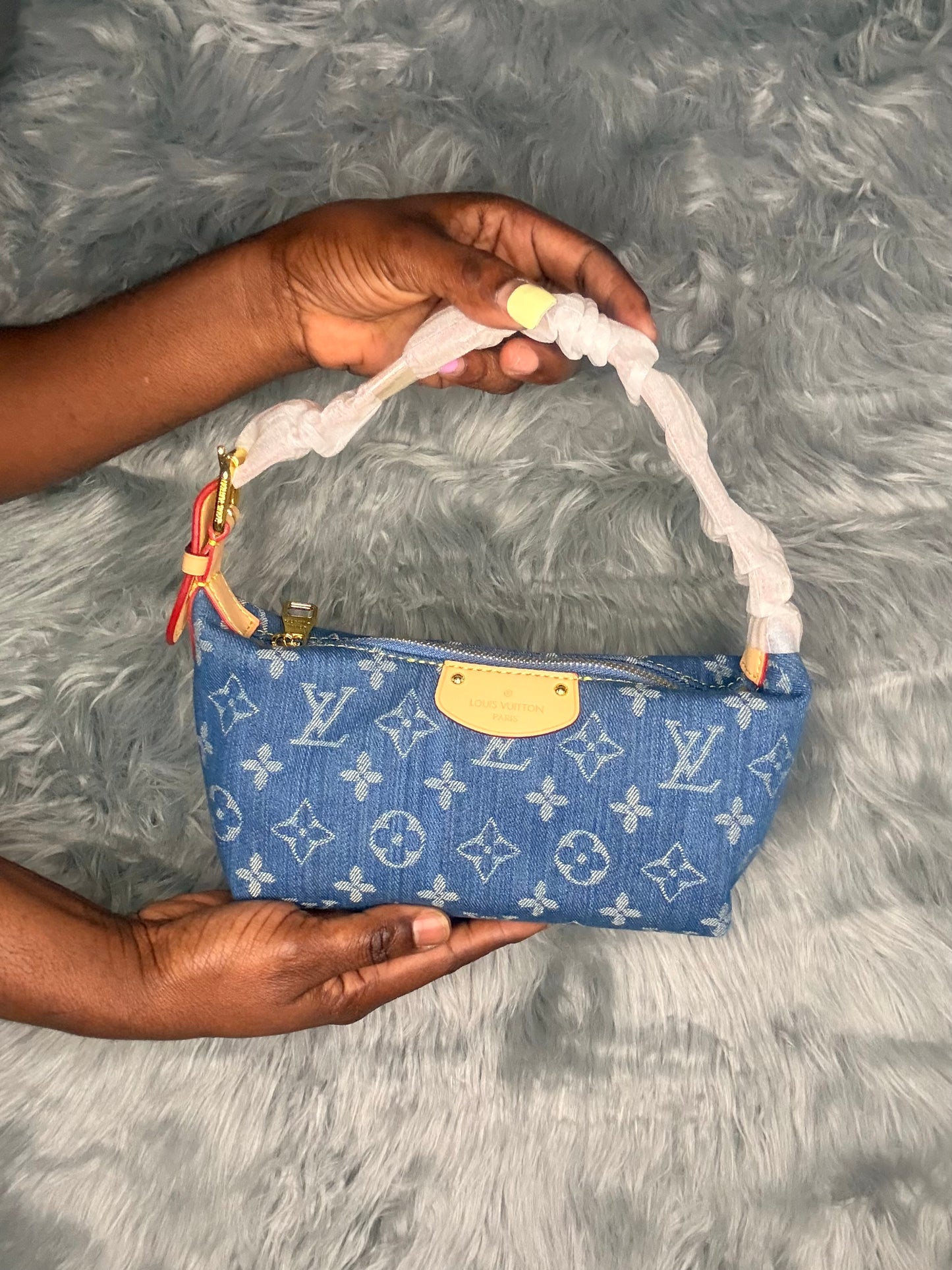 Blue Lv Denim Handbag